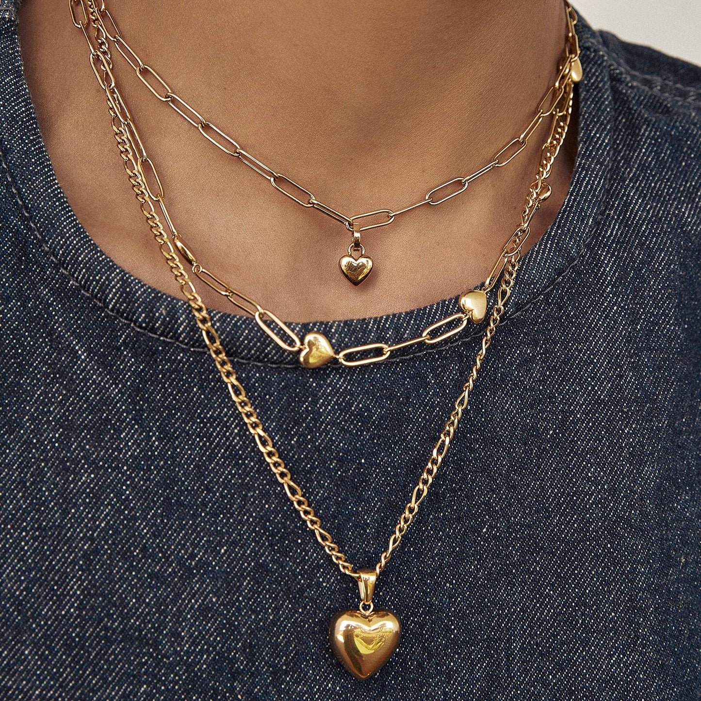 Lev Heart Gold Necklace