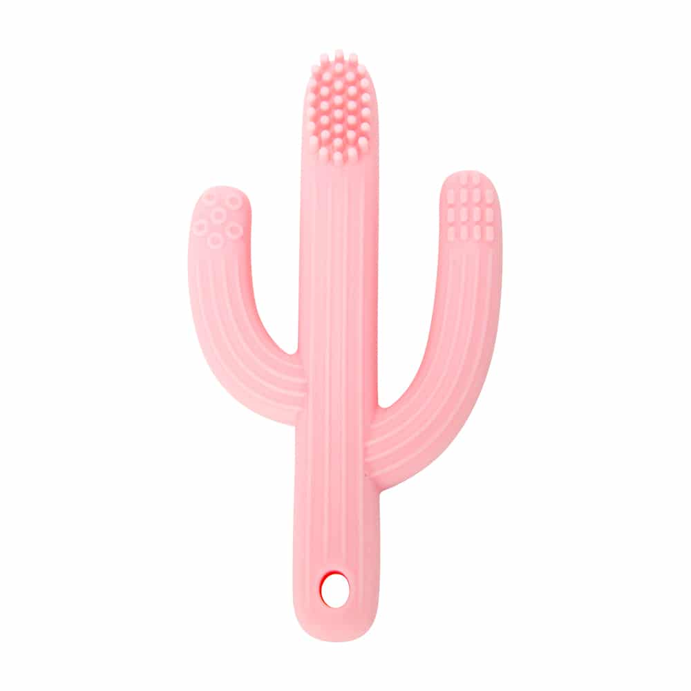 Silicone Teether + Toothbrush - Cactus