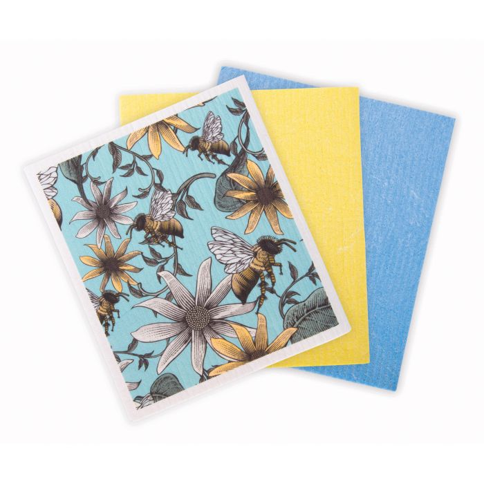 For the Earth - Reusable Biodegradable Kitchen Sponges - Bees (Two colours)
