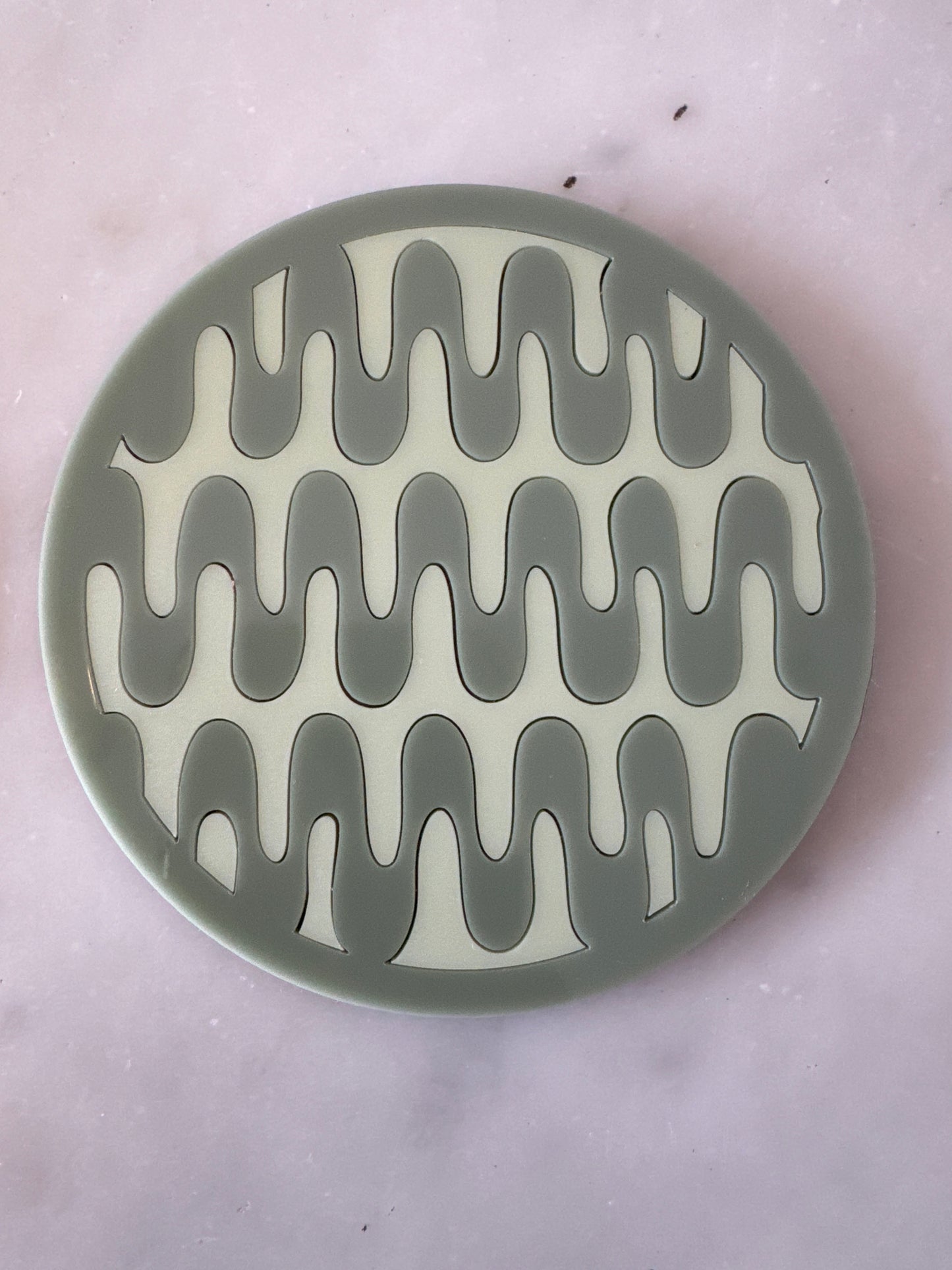 Retro Wiggle Coaster - Sage