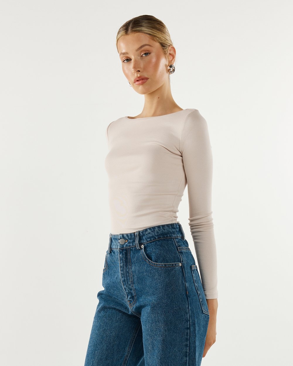 Caden Long Sleeve Top - Oyster