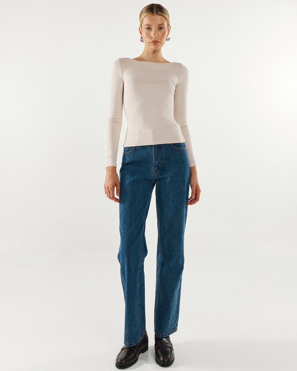 Caden Long Sleeve Top - Oyster