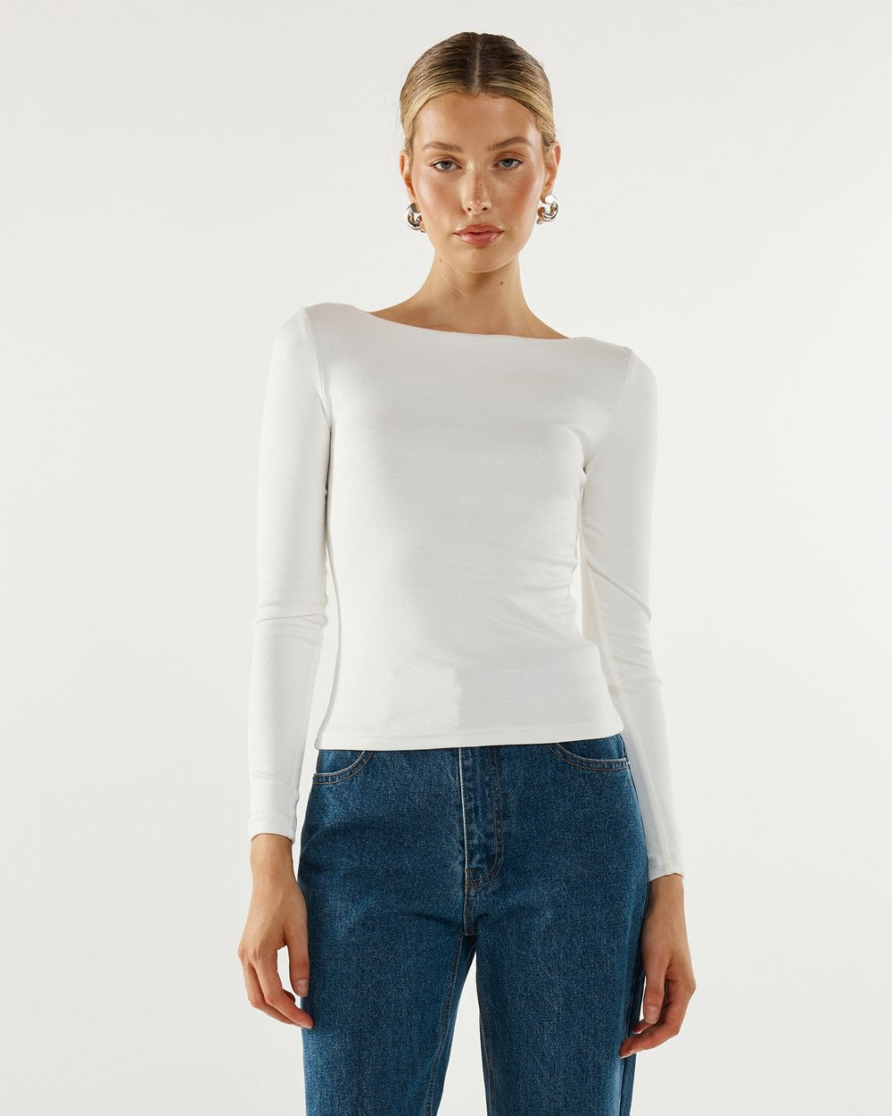 Caden Long Sleeve Top - White