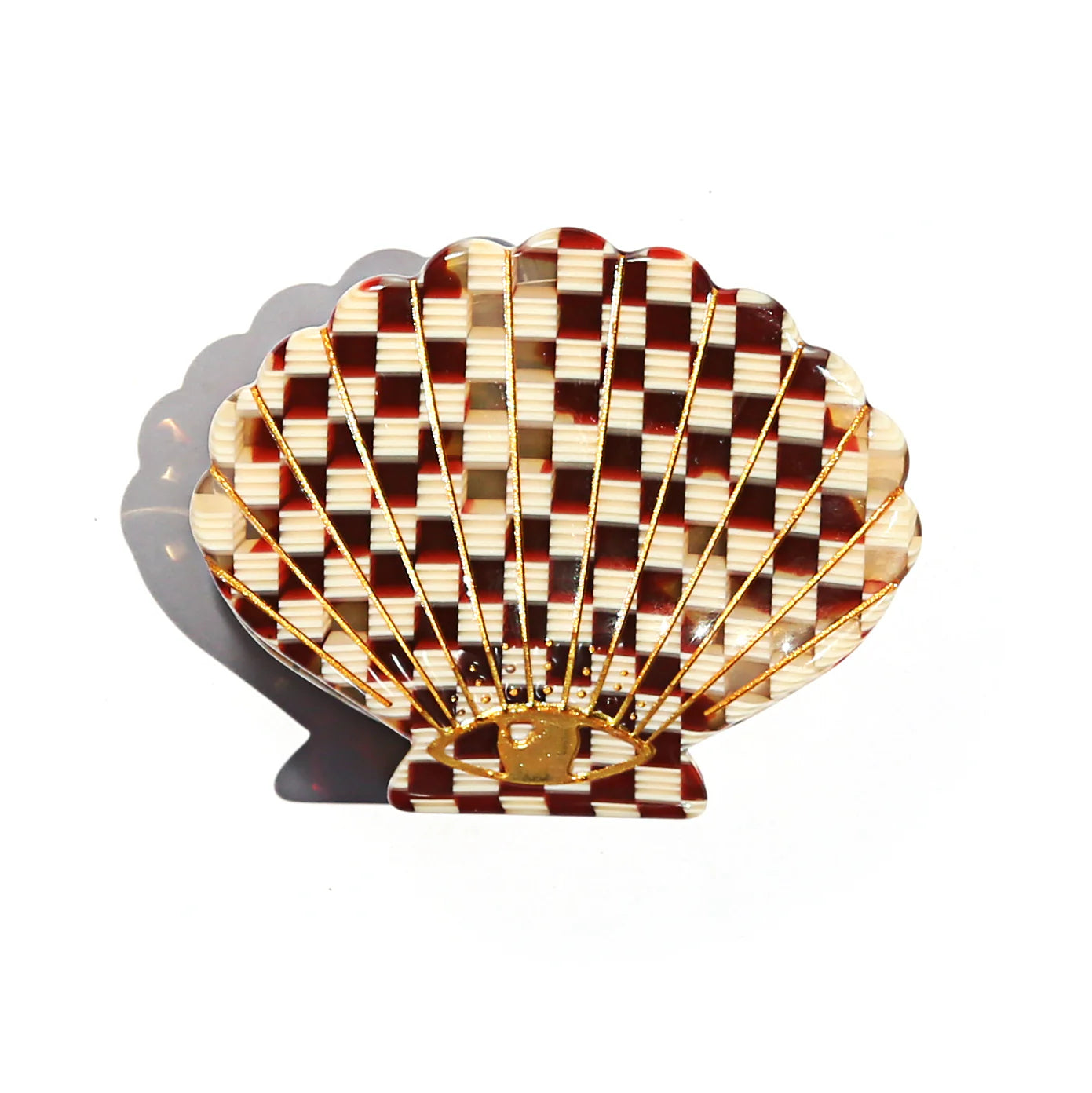 Shell Hair Claw Clip - Tortoise Check