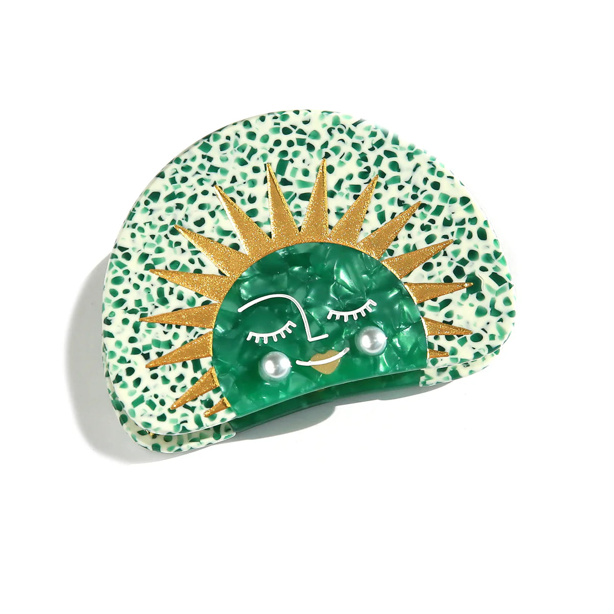 Green Sun Hair Claw Clip
