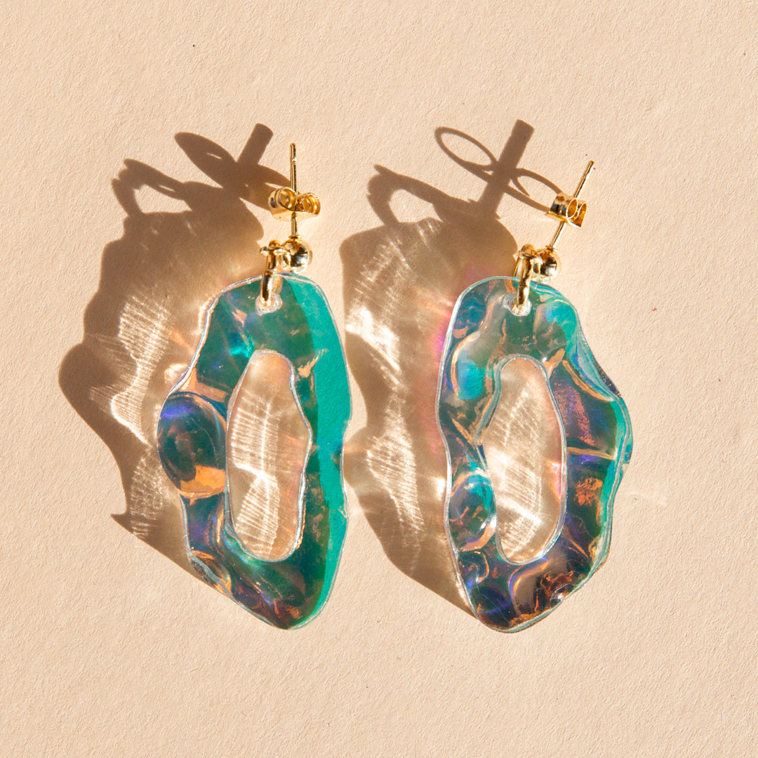Isla Dangle Earrings - Rainbow/Gold