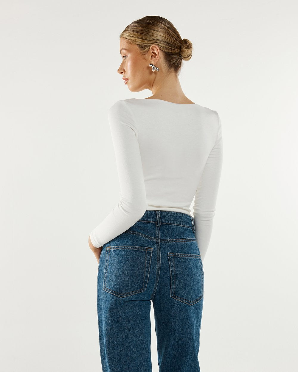 Caden Long Sleeve Top - White