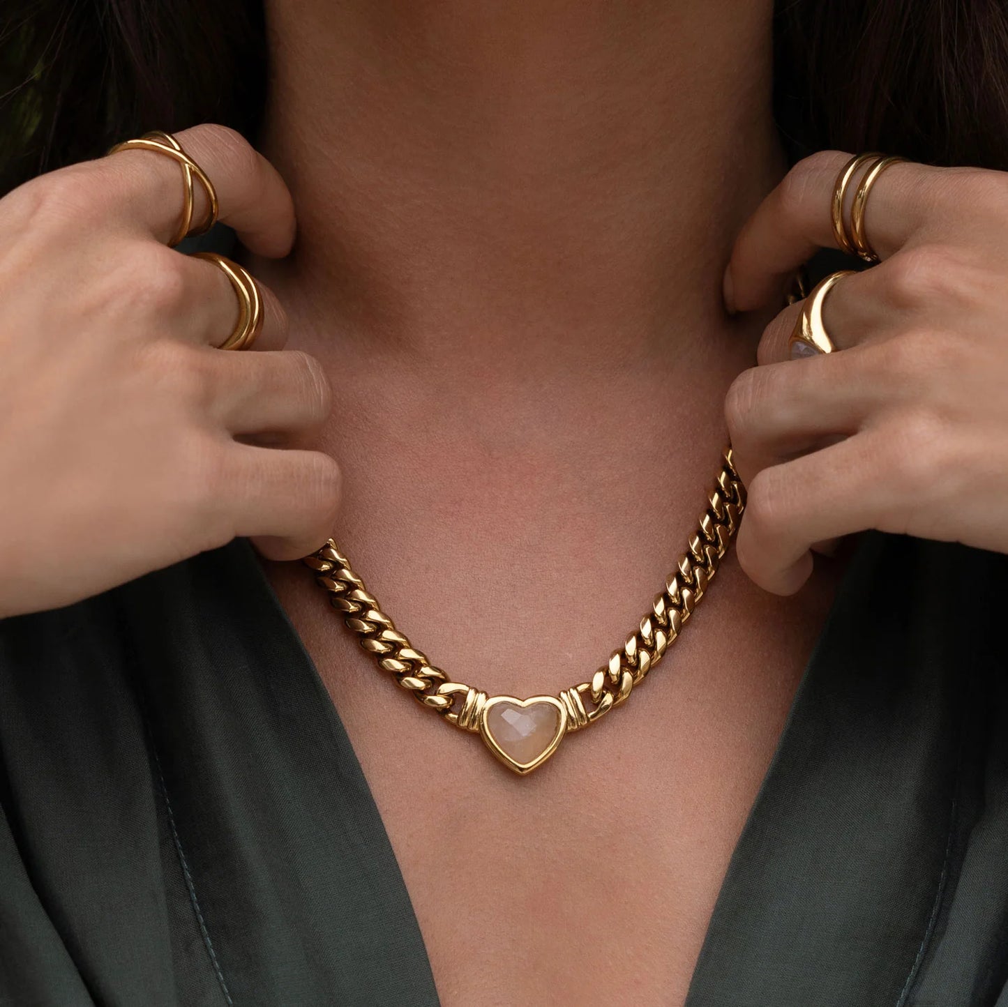 Valentine Necklace - Rose Quartz