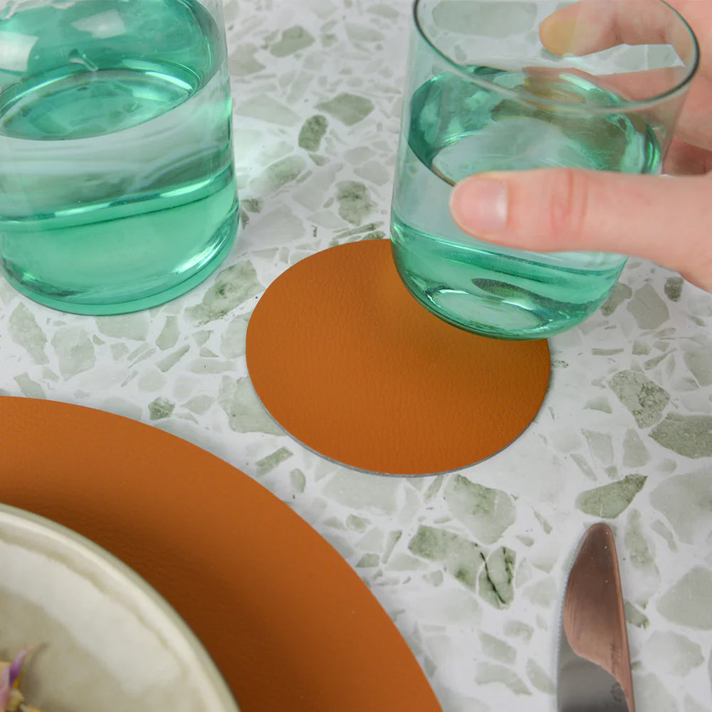 Recycled Leather Coaster Set - 4pc