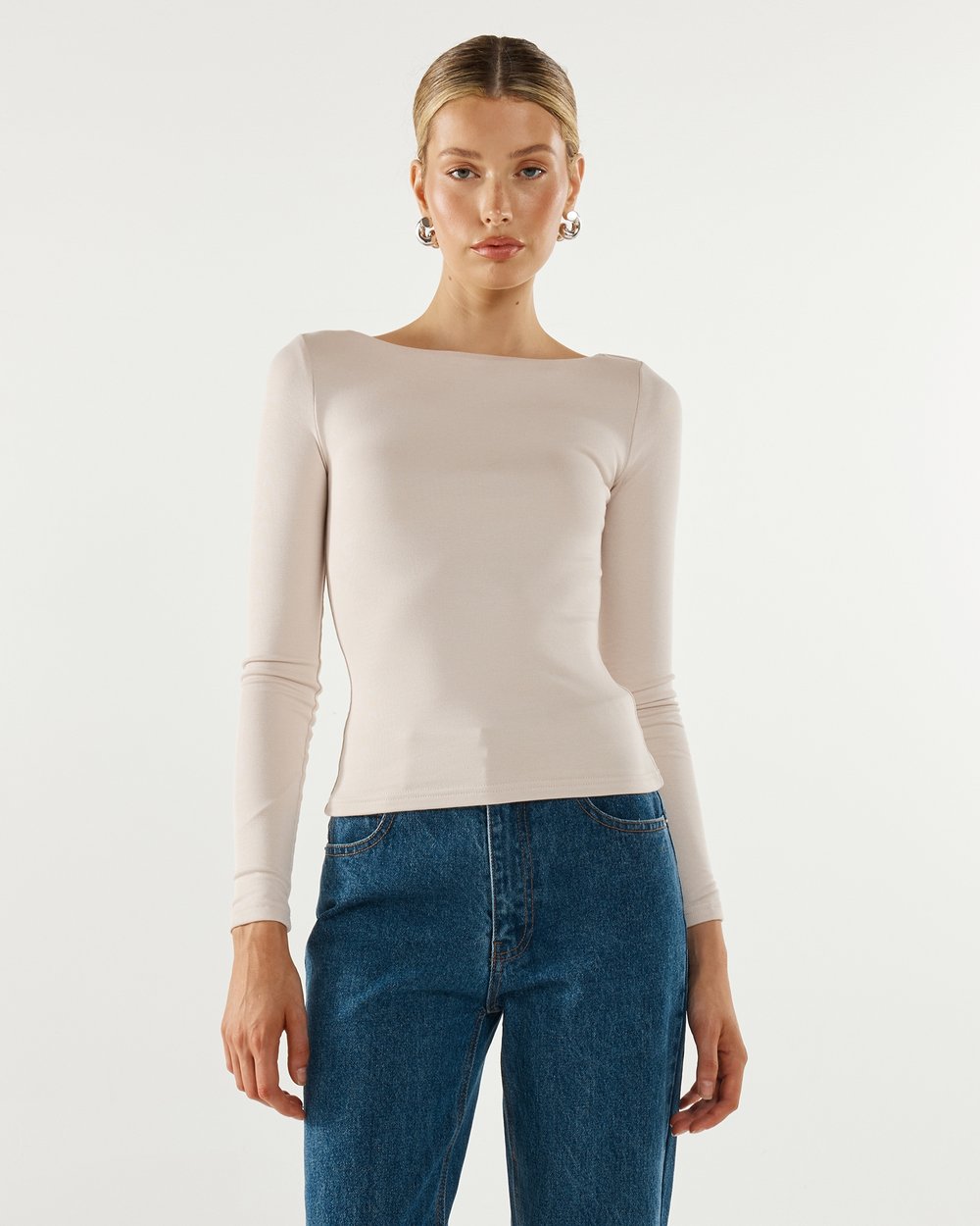 Caden Long Sleeve Top - Oyster