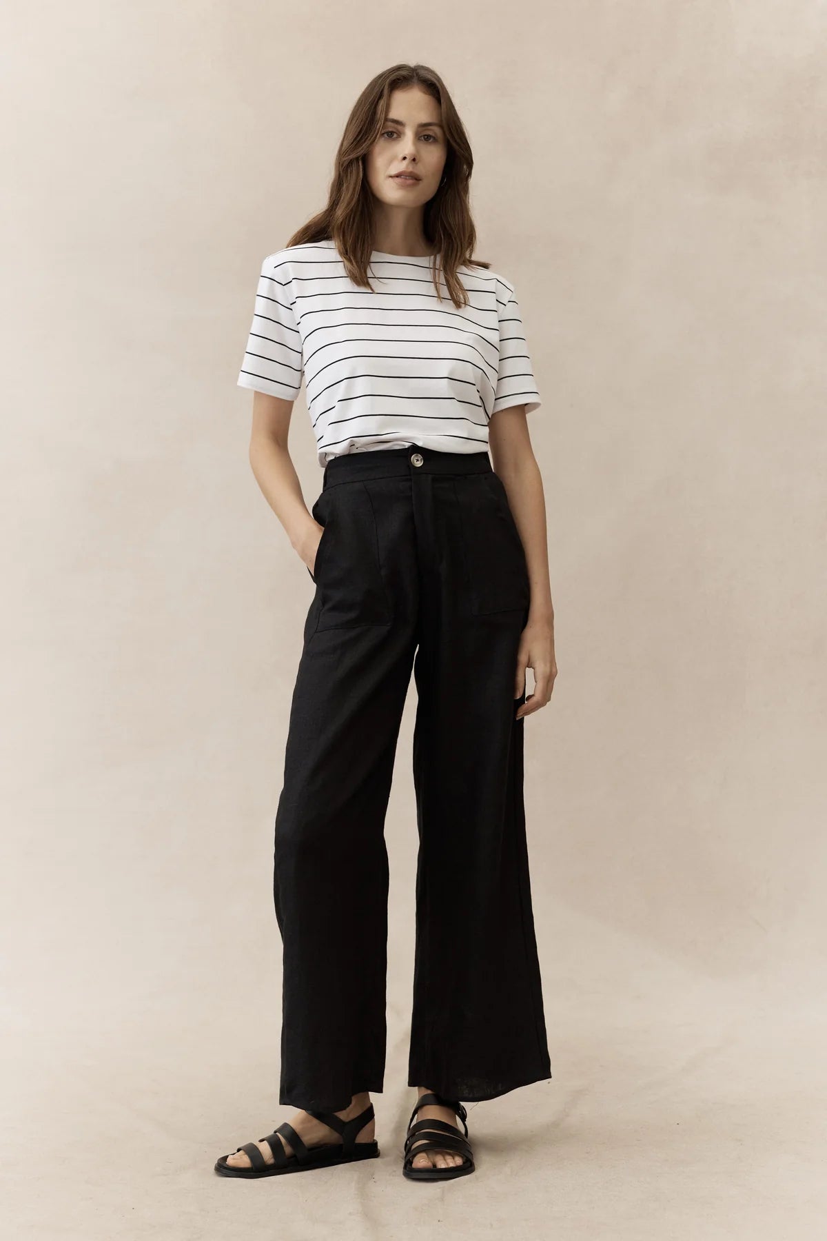 Jude Linen Pant - Black