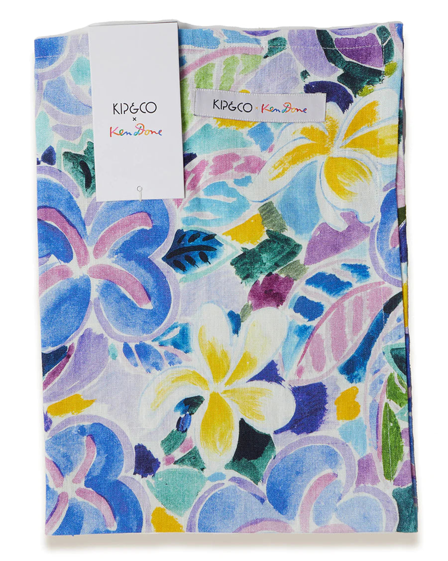 Ken Done Frangipani Linen Tea Towel
