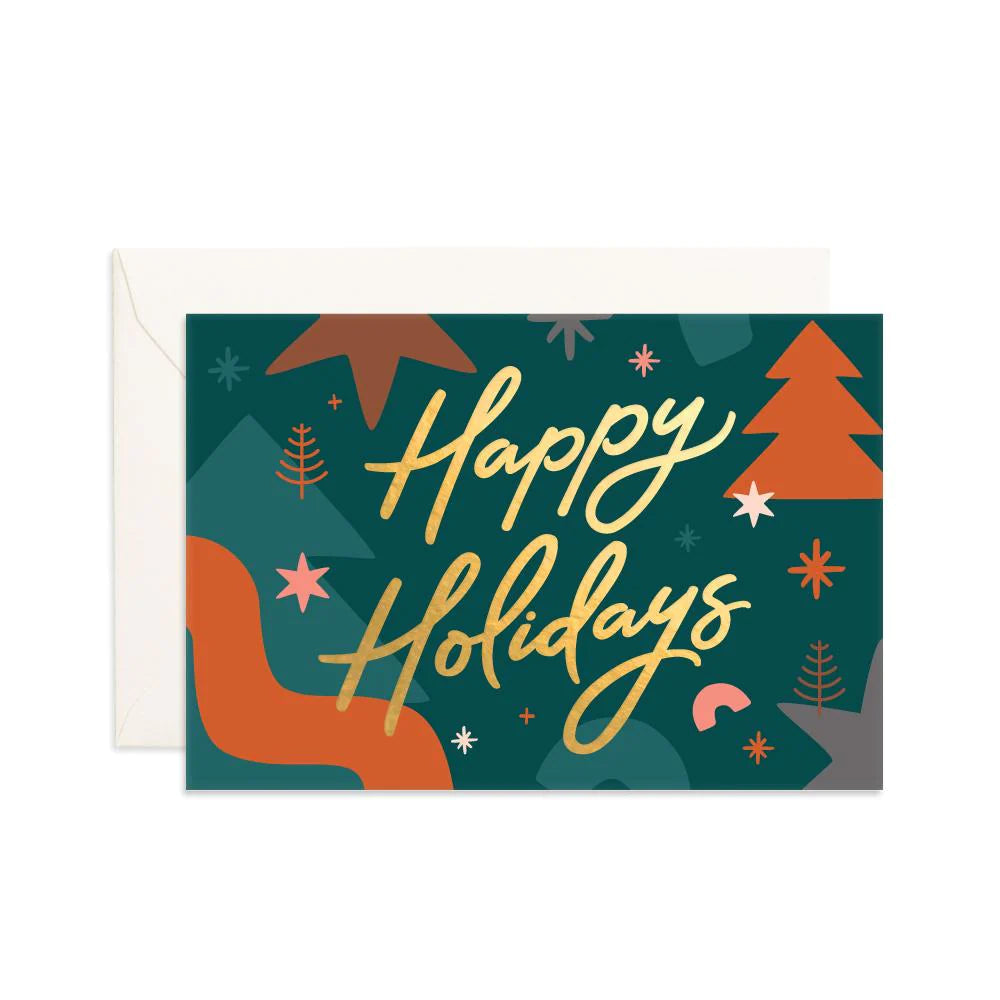 Happy Holidays Abstract Mini Greeting Card