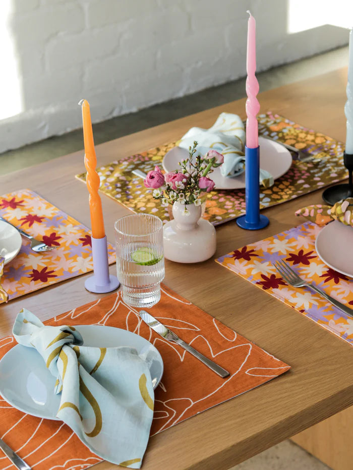 Twisted Dinner Candle Set of 2 - Pink and Orange