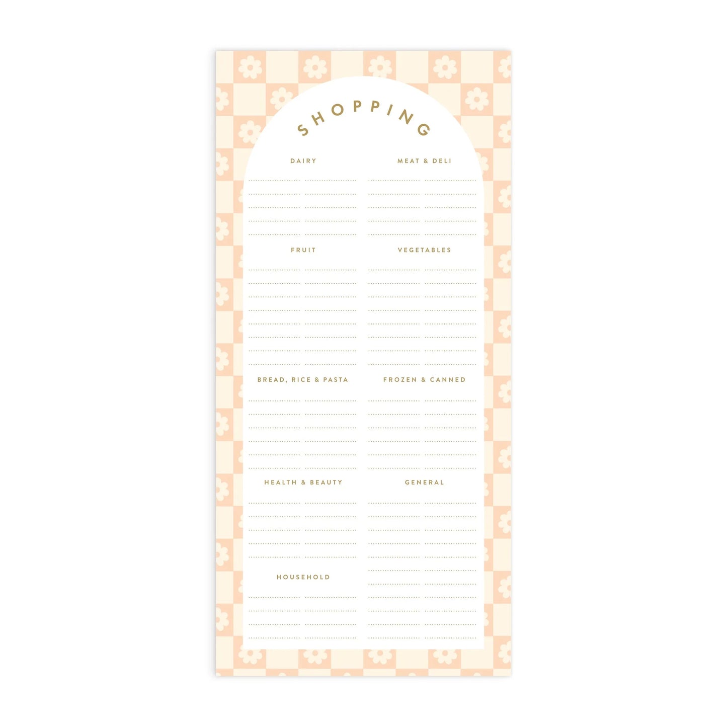 Shopping List with Magnet Notepad in Daisy Grid
