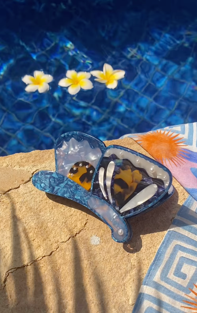 Butterfly Hair Claw Clip - Blue