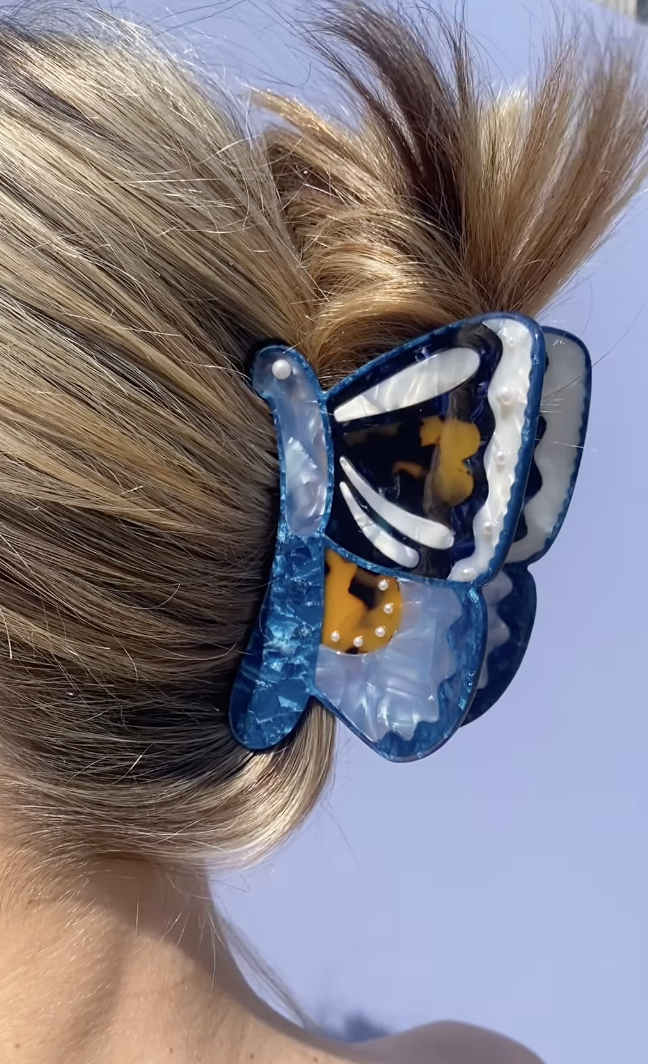 Butterfly Hair Claw Clip - Blue