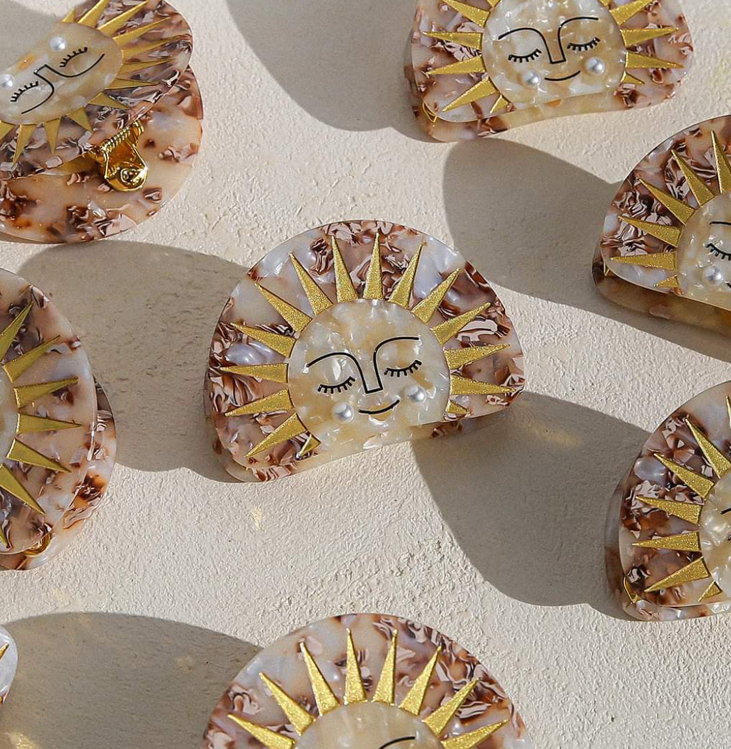 Golden Sun Hair Claw Clip