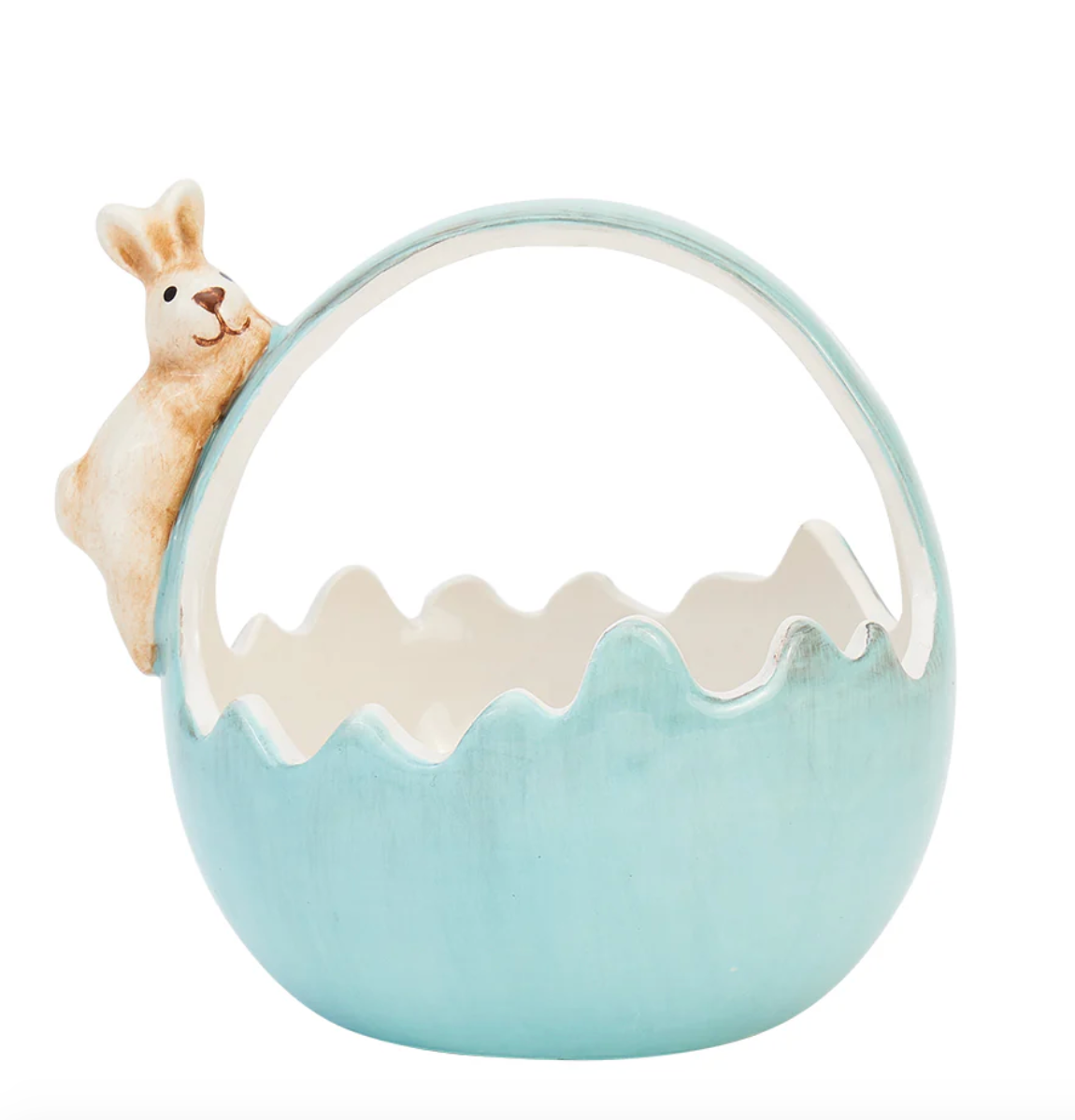 Ceramic Bunny Basket - Blue