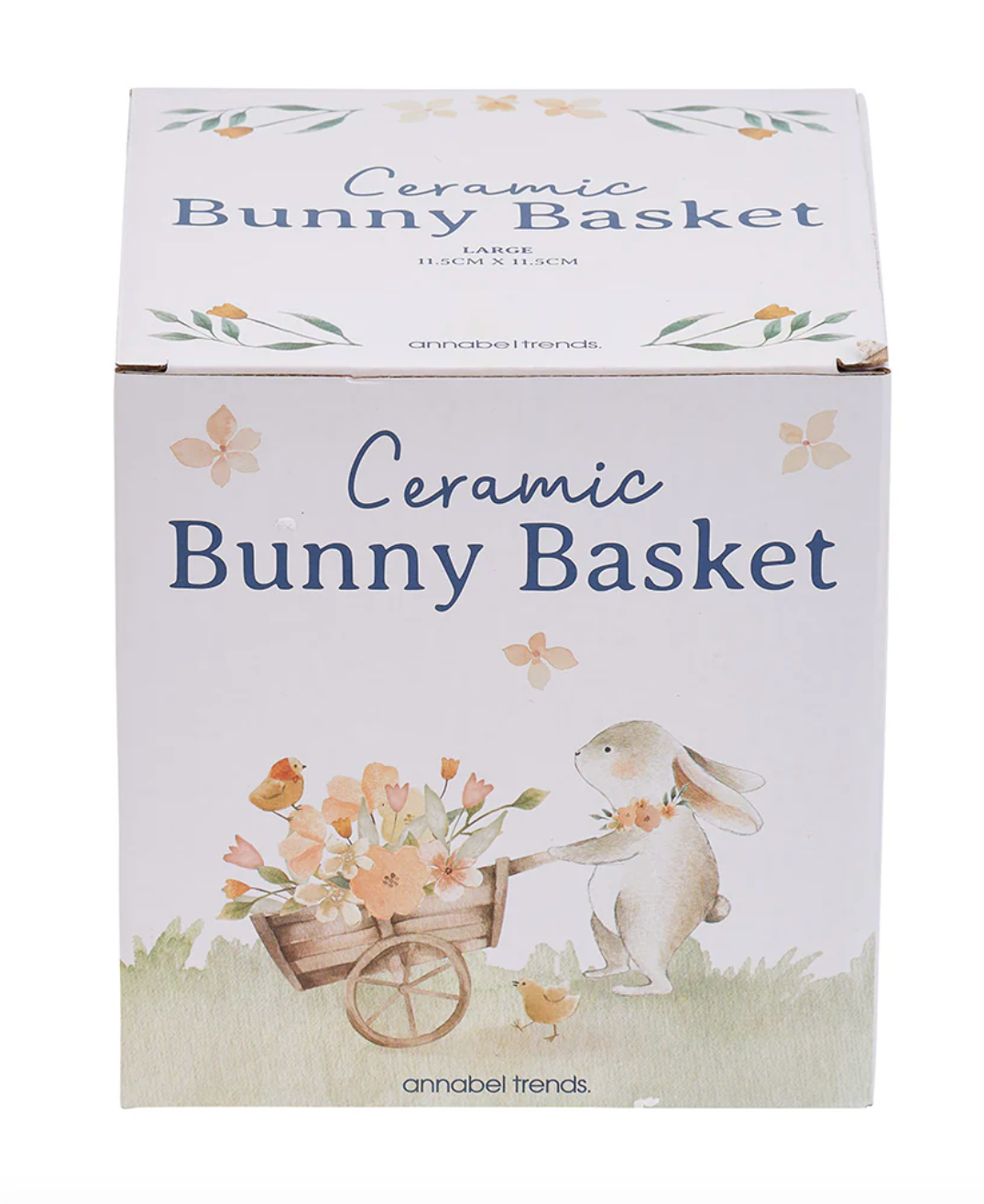 Ceramic Bunny Basket - Blue