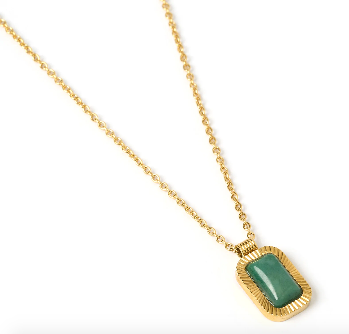 Teo Gold Necklace - Jade