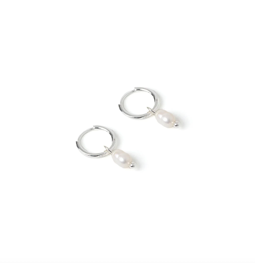Cordelia Pearl Earrings - Silver