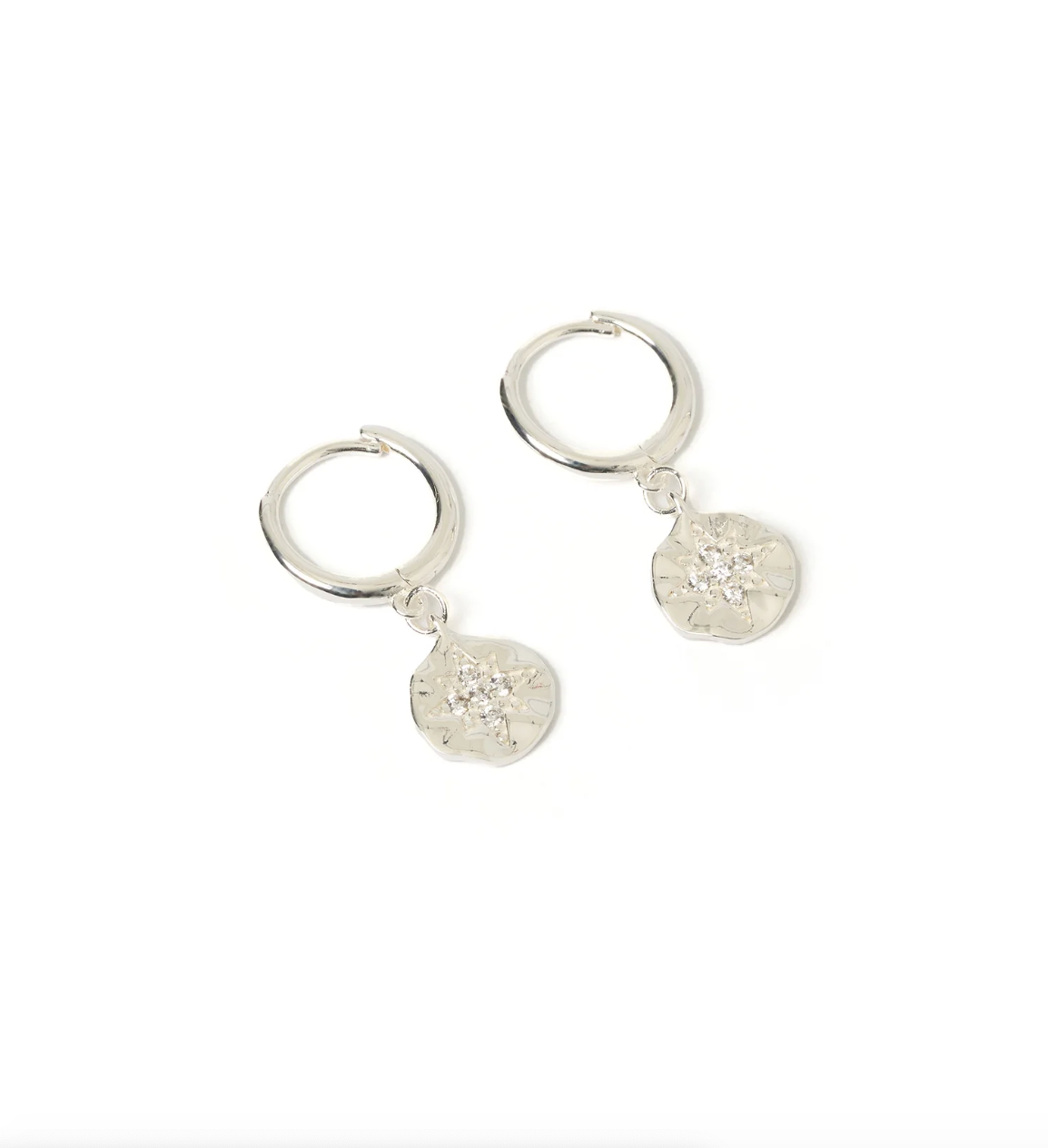 Estrella Silver & Zircon Hoop Huggies