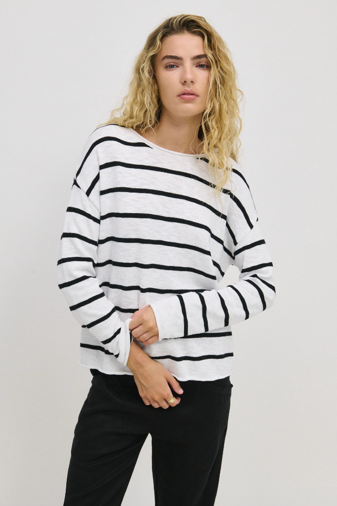 Minnie Stripe Top - Black & White