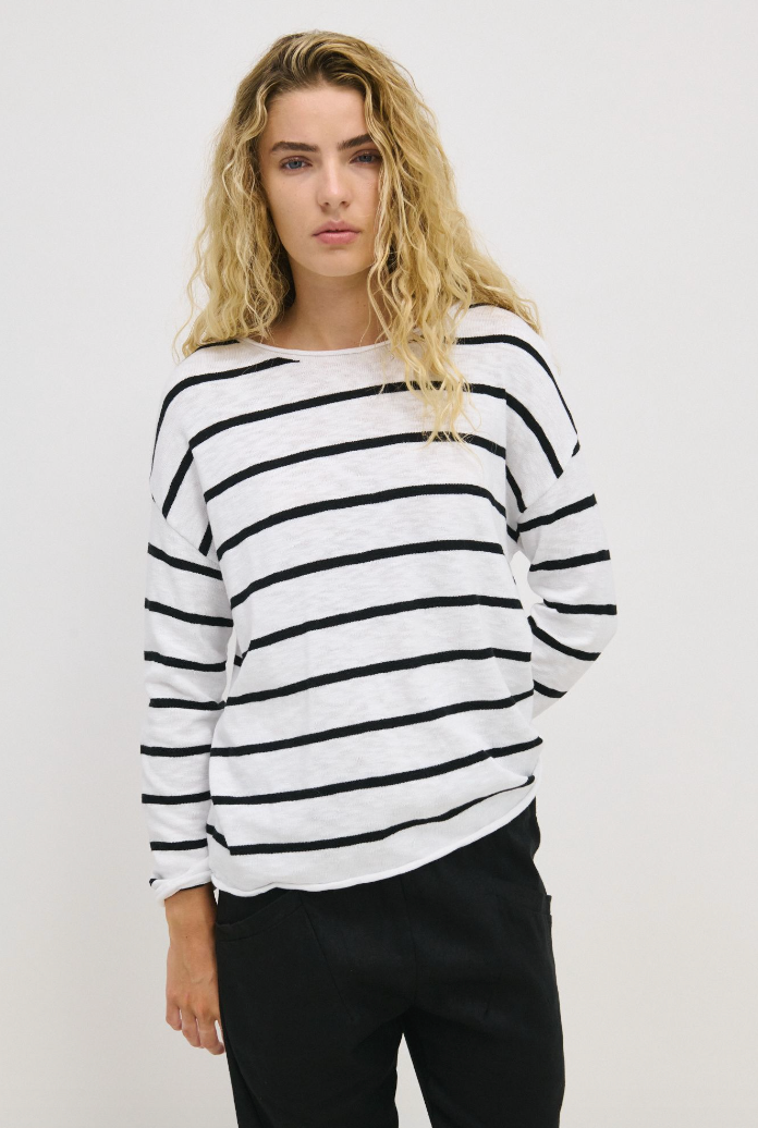 Minnie Stripe Top - Black & White