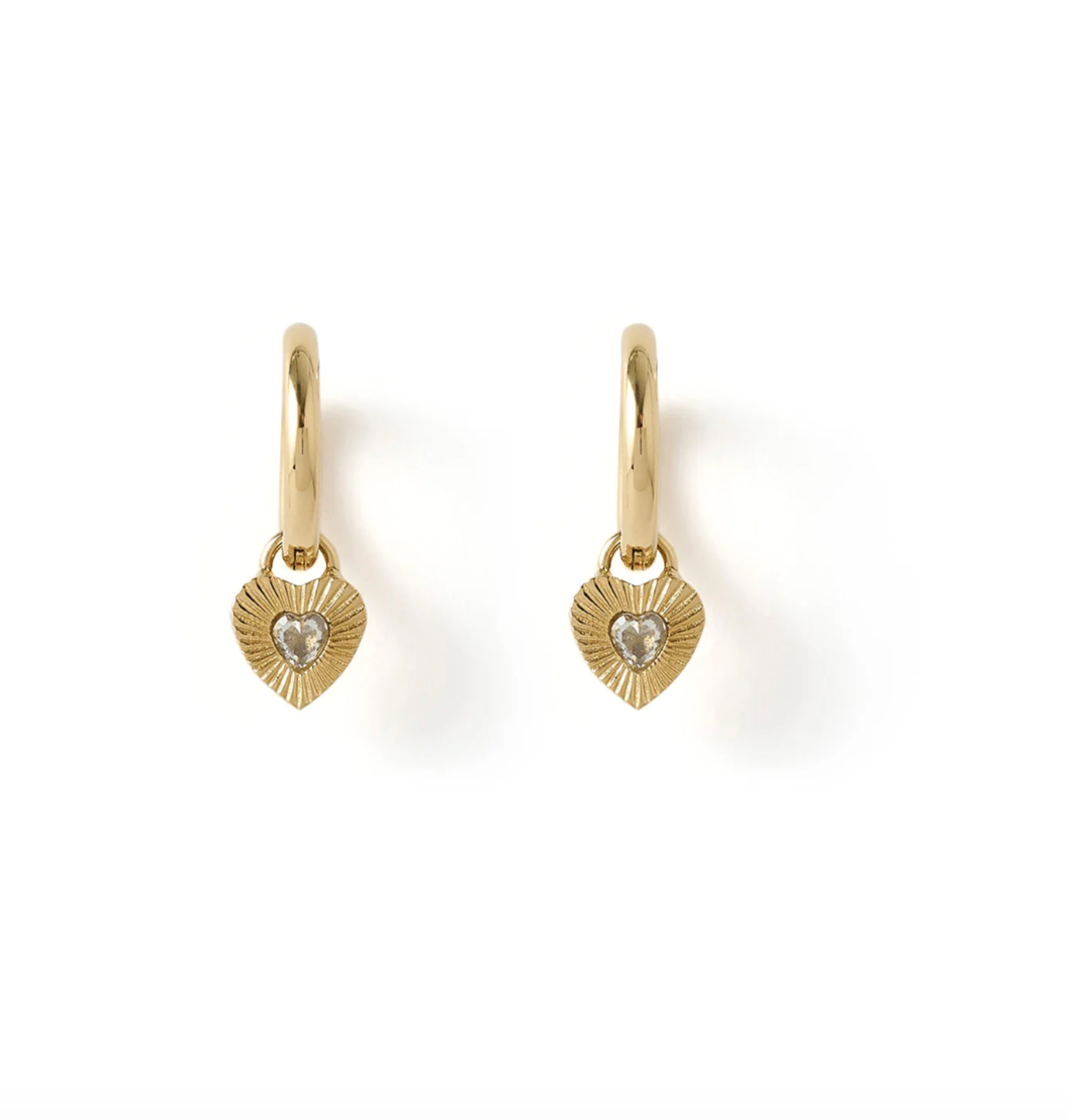 Ruby Heart Earrings - Stone