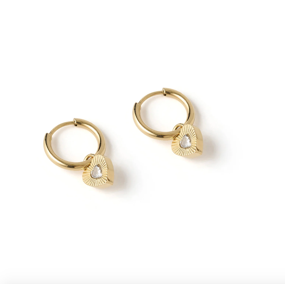 Ruby Heart Earrings - Stone