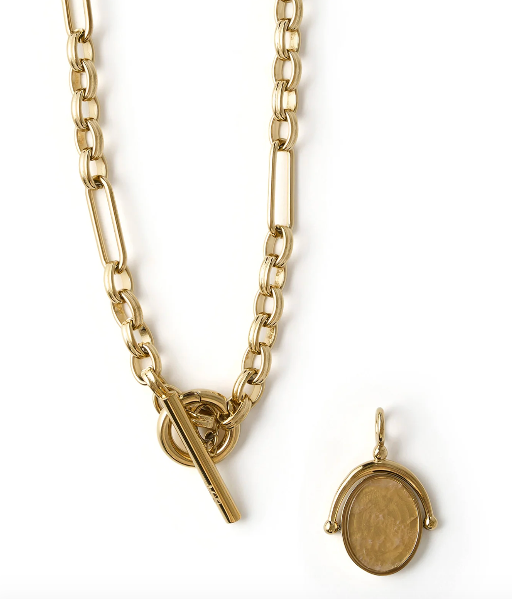 Delilah Spinner Necklace - Rose Quartz
