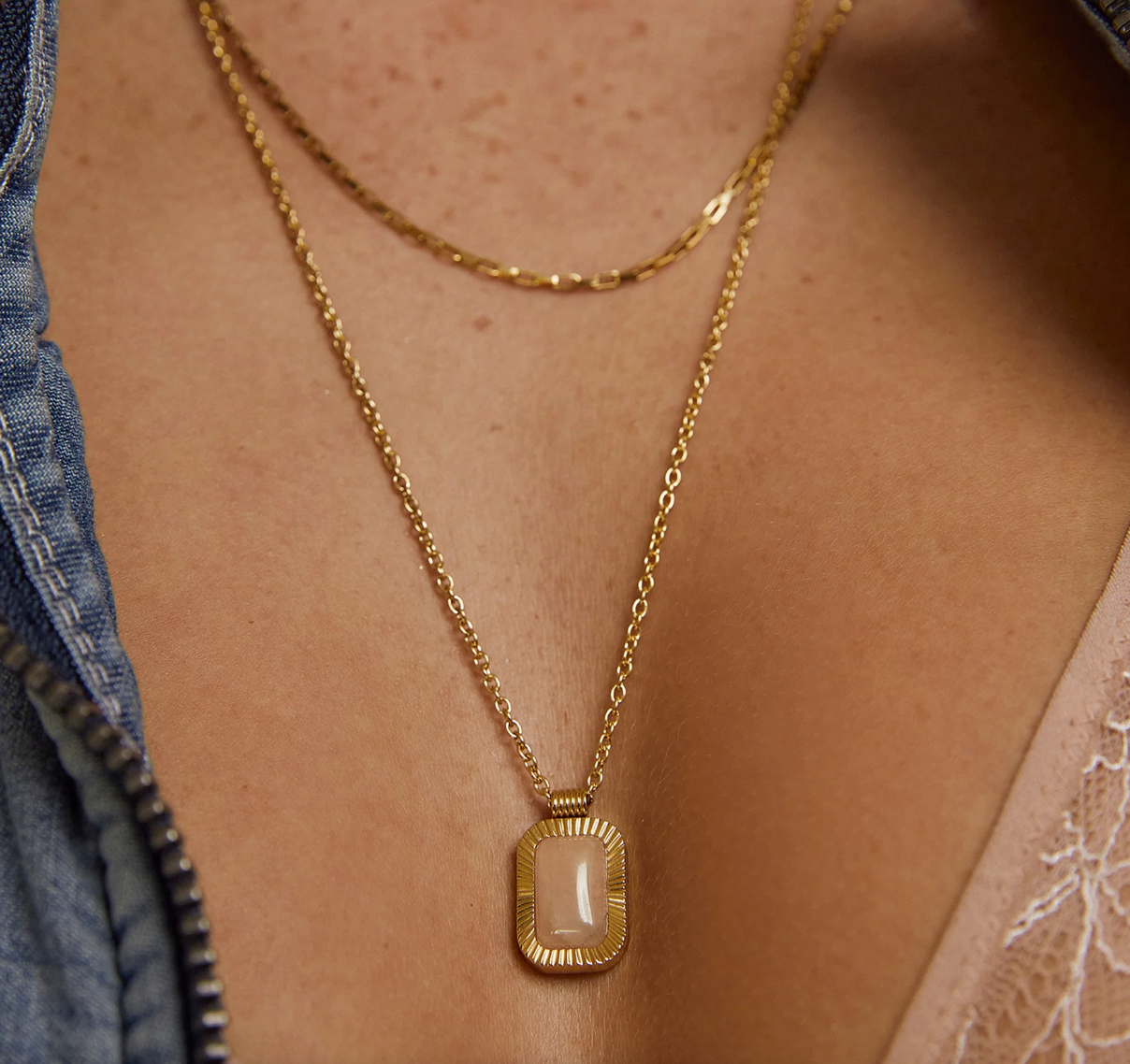 Teo Gold Necklace - Rose