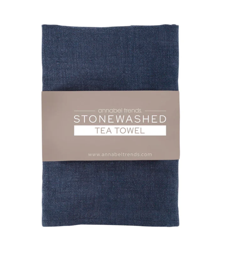 Stonewashed Tea Towel - Navy