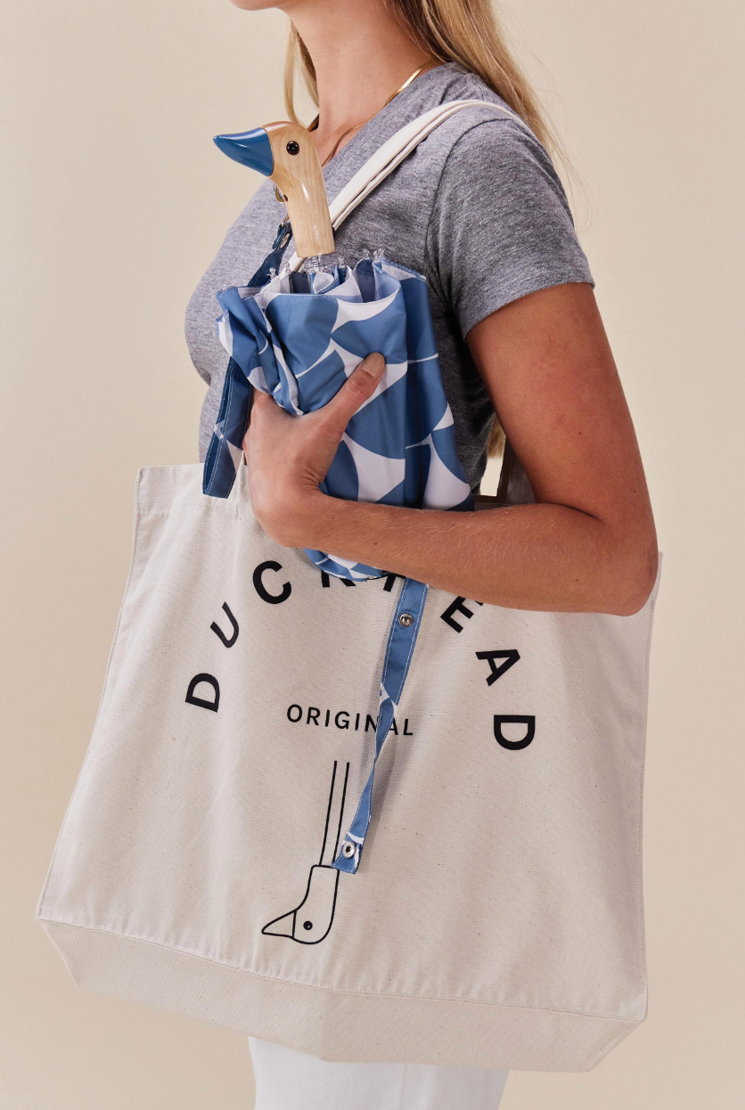 Duck Compact Umbrella - Denim Moon