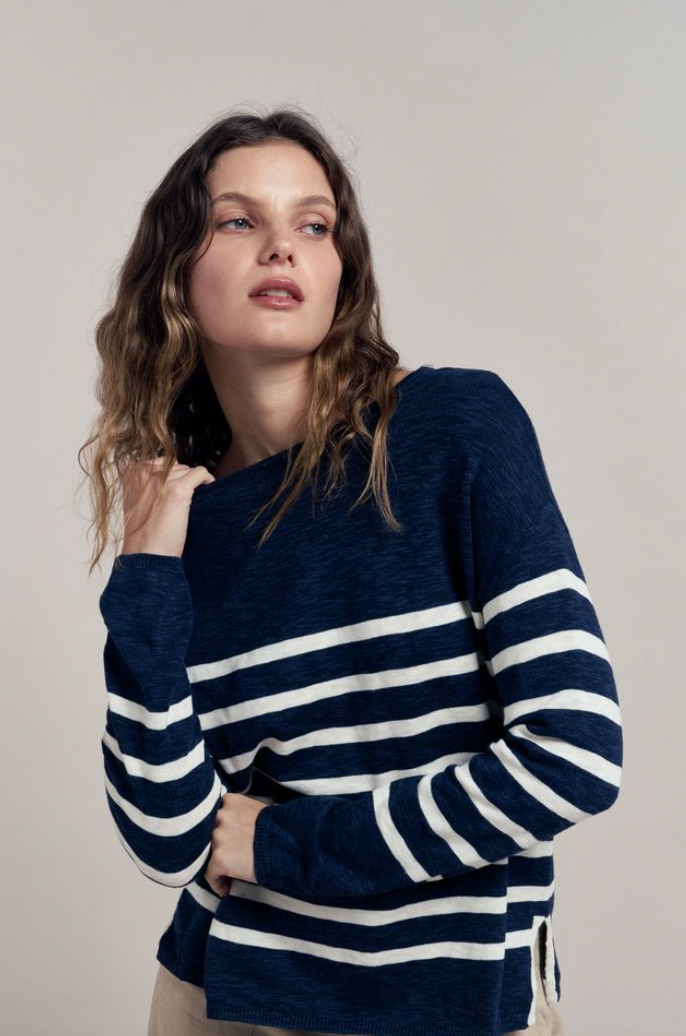 Bobby Top - Navy Stripe