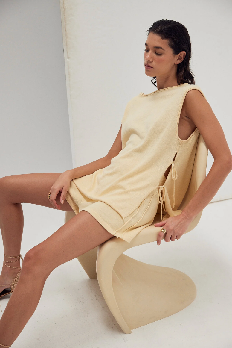 Poppy Tie Side Top - Butter