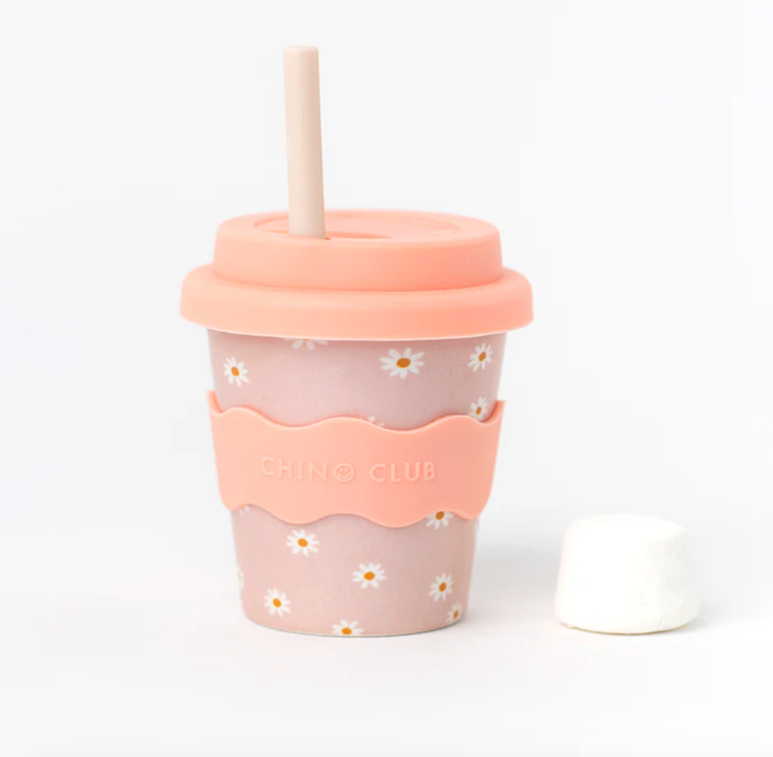 Babychino Cup 4oz - Pink Daisy