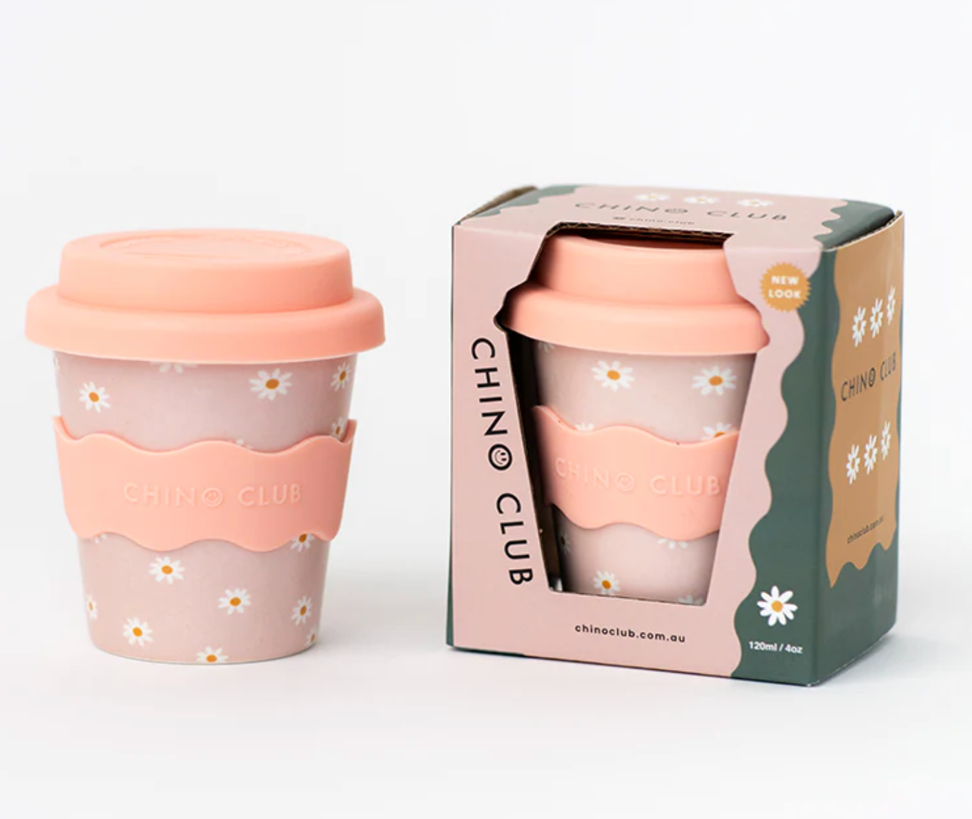 Babychino Cup 4oz - Pink Daisy