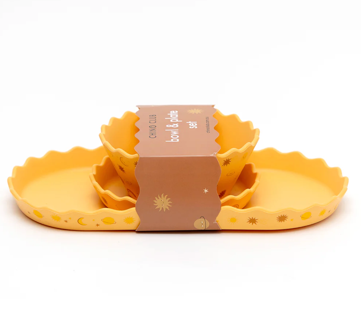 Silicone Wavy Edge Bowl & Plate Set - Suns