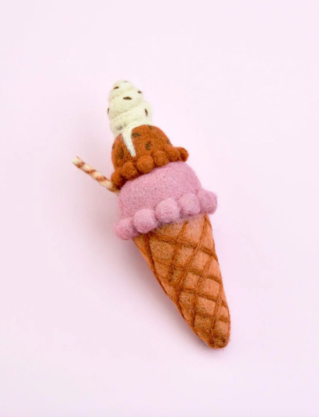 Felt Ice Cream Cone - Neapolitan