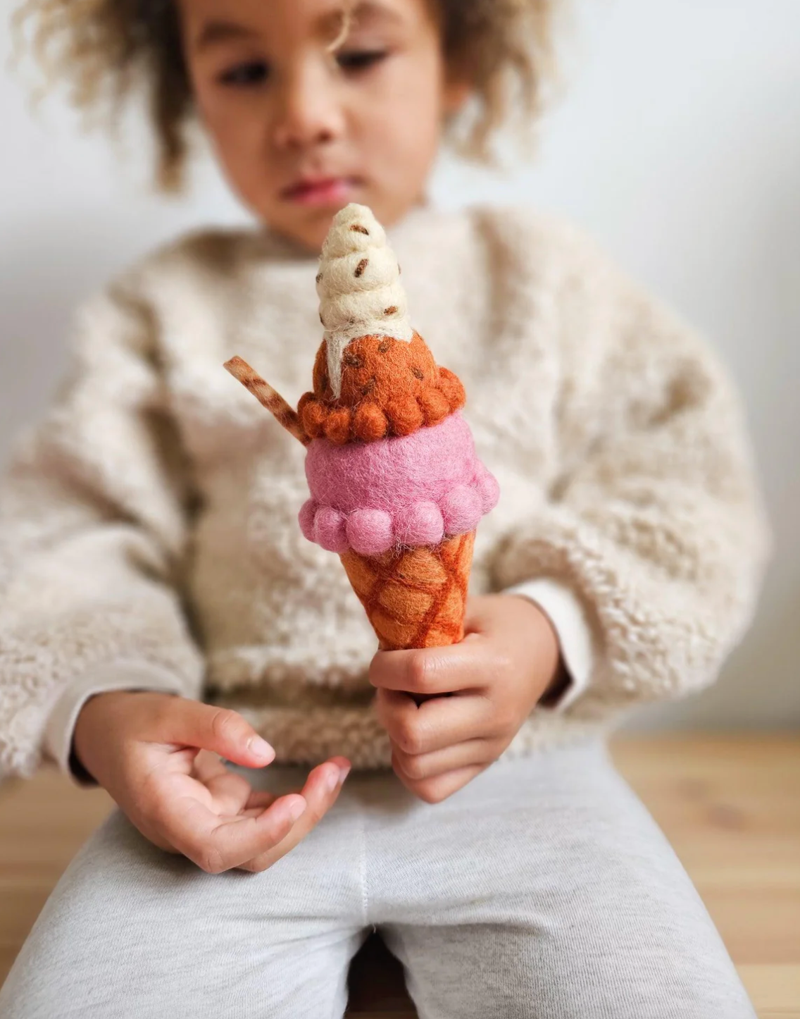 Felt Ice Cream Cone - Neapolitan