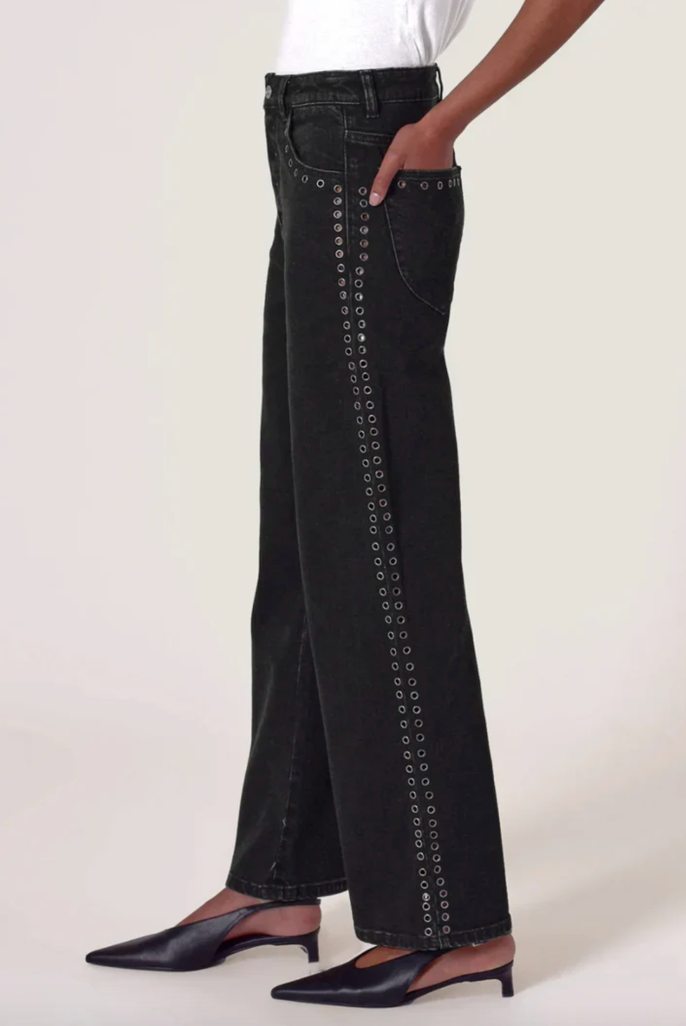 Sailor Scoop Jean Long - Black Sand Eyelet