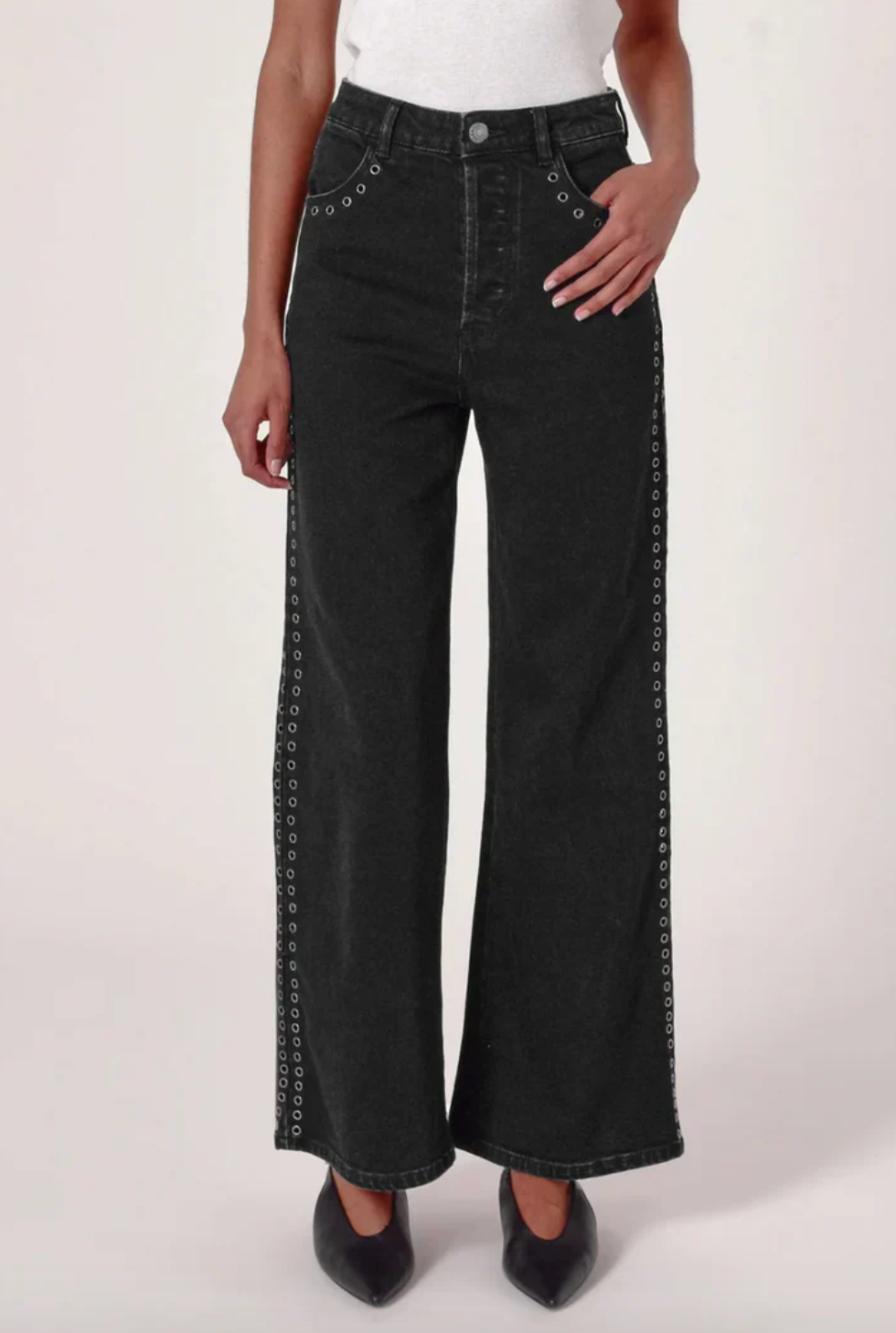 Sailor Scoop Jean Long - Black Sand Eyelet