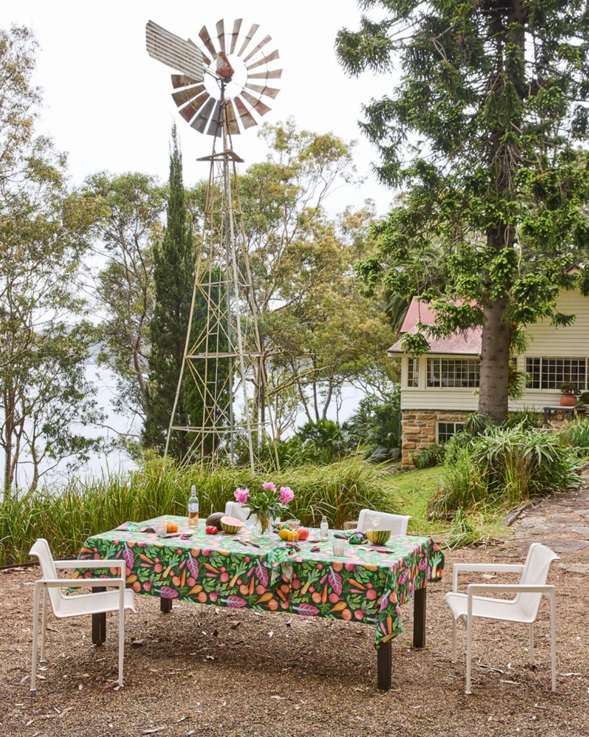 Linen Tablecloth - Veggie Soup
