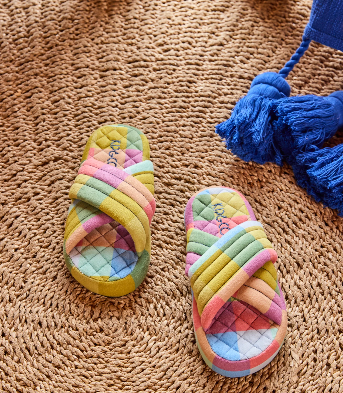 Florida Tartan Quilted Velvet Adult Slippers