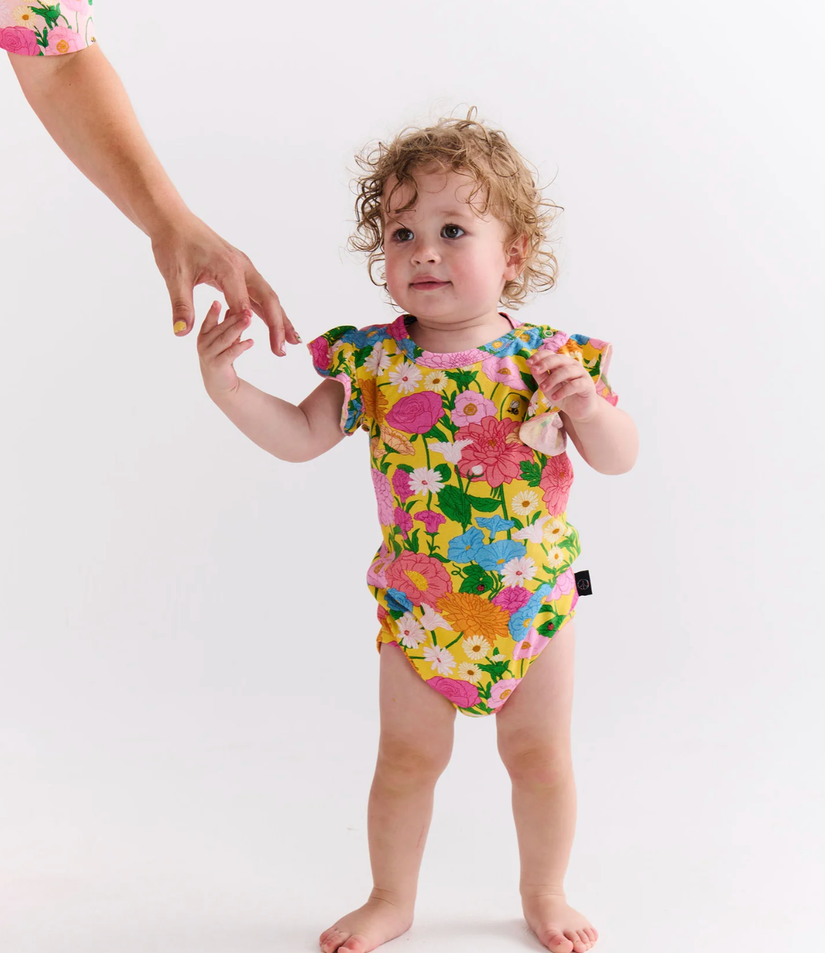 Follow The Sun Yellow Organic Short Sleeve Frill Romper