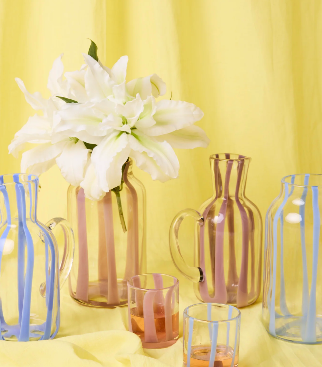 Oink Stripe Tumbler Glass 2P Set