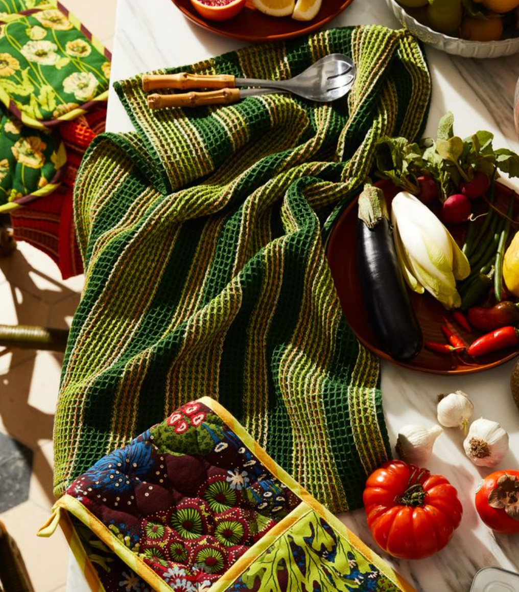 Selene Stripe Tea Towel - Anise