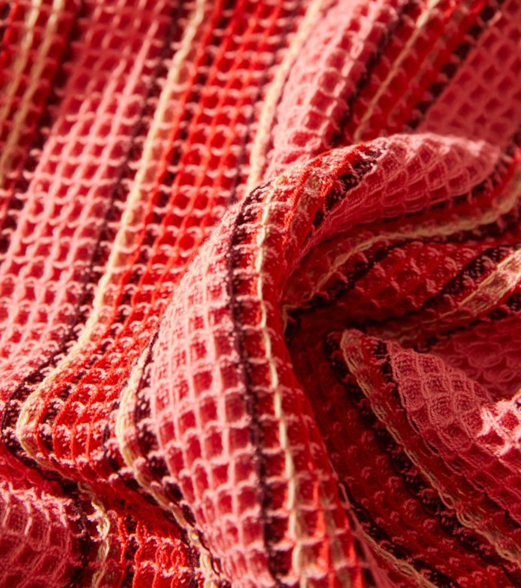 Selene Stripe Tea Towel - Hibiscus